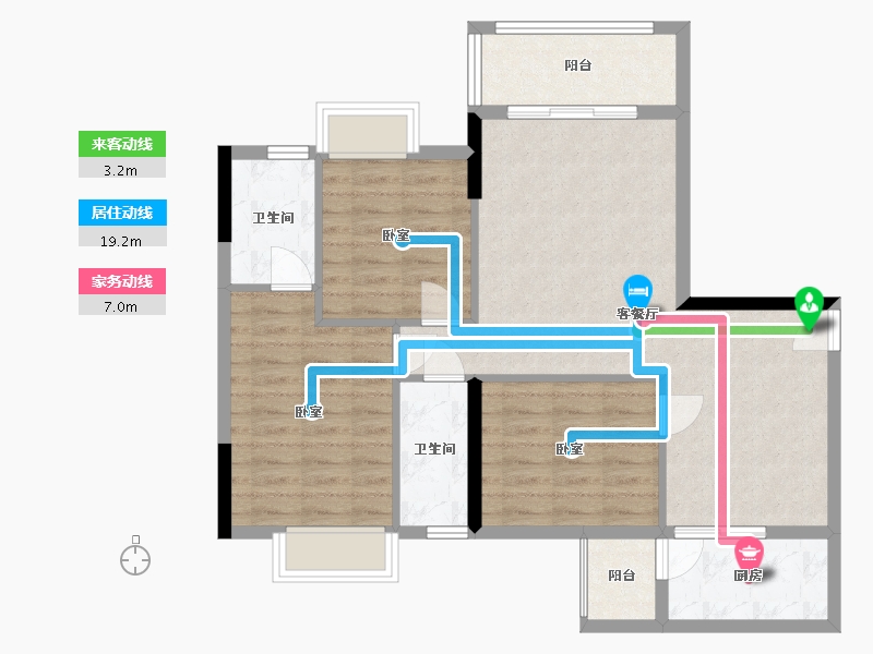 广东省-梅州市-合兴山水名都二期-85.83-户型库-动静线