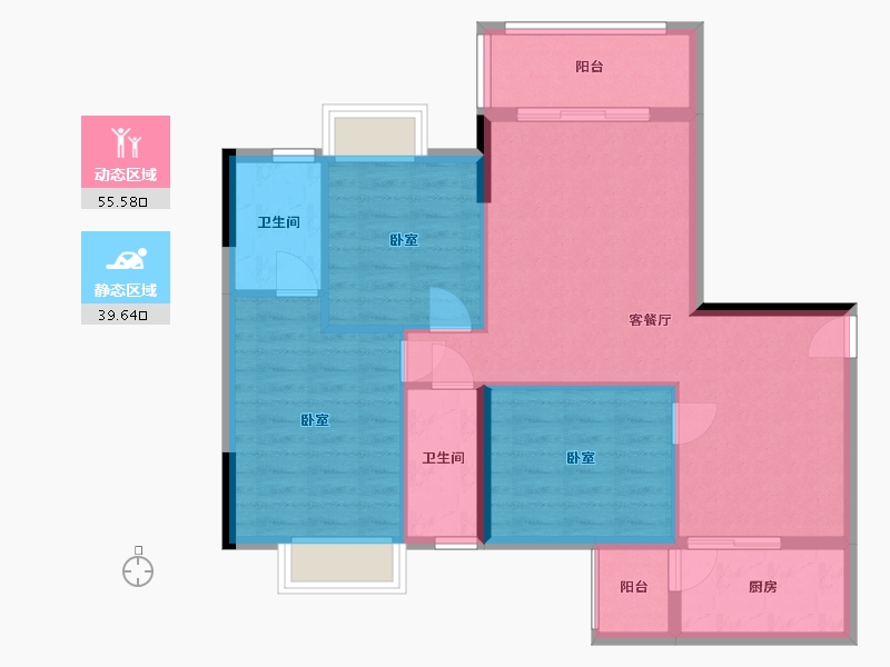 广东省-梅州市-合兴山水名都二期-85.83-户型库-动静分区