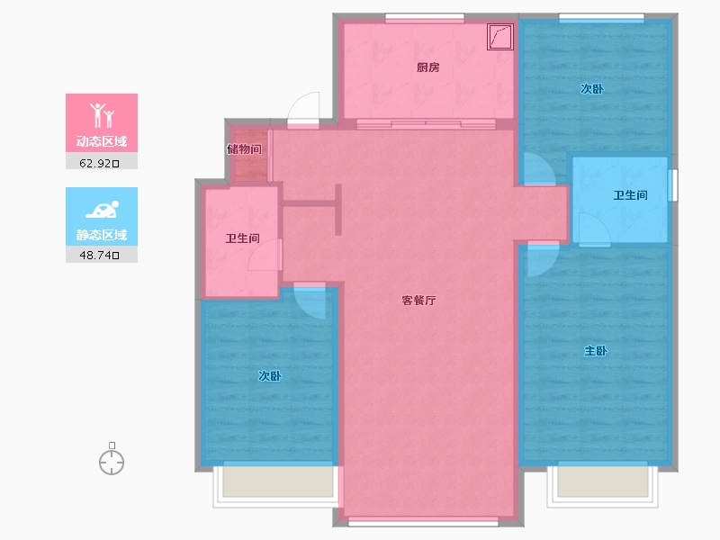 吉林省-长春市-万科星光城-101.00-户型库-动静分区