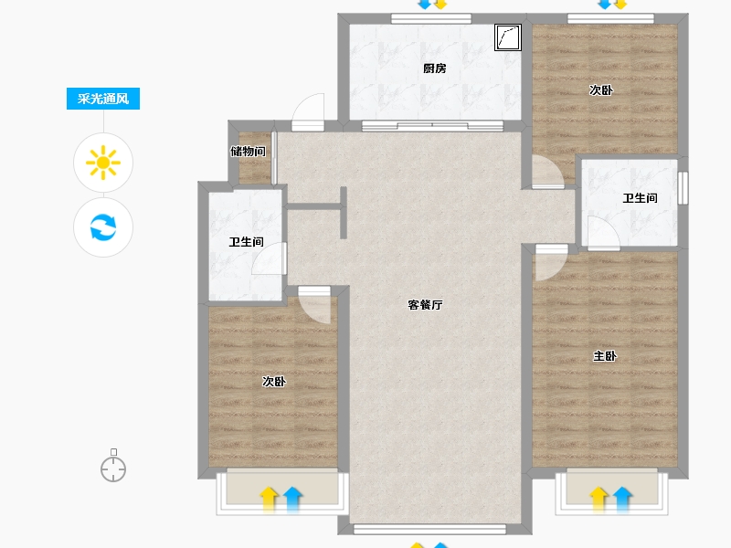 吉林省-长春市-万科星光城-101.00-户型库-采光通风