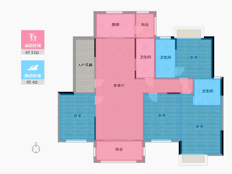 湖南省-衡阳市-雅士林欣城江岳府-127.90-户型库-动静分区