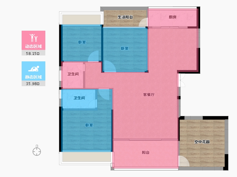 湖南省-邵阳市-邦盛凤凰城御都-101.76-户型库-动静分区