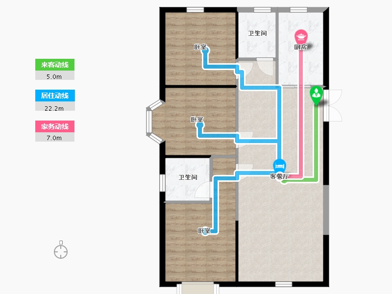 内蒙古自治区-包头市-方兴·凤凰台-92.65-户型库-动静线