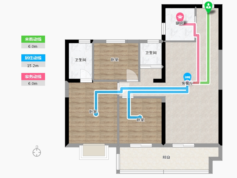 湖南省-衡阳市-华耀碧桂园·十里江湾-86.36-户型库-动静线