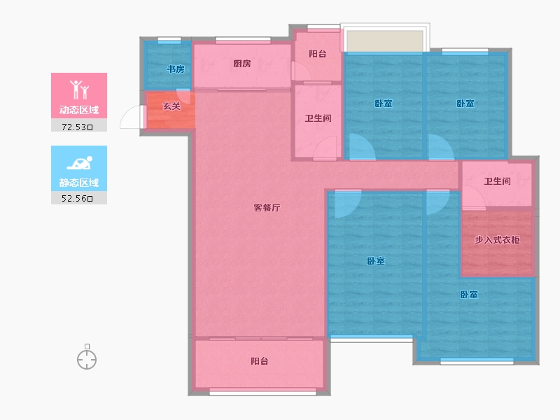 湖南省-邵阳市-邦盛凤凰城御都-114.38-户型库-动静分区