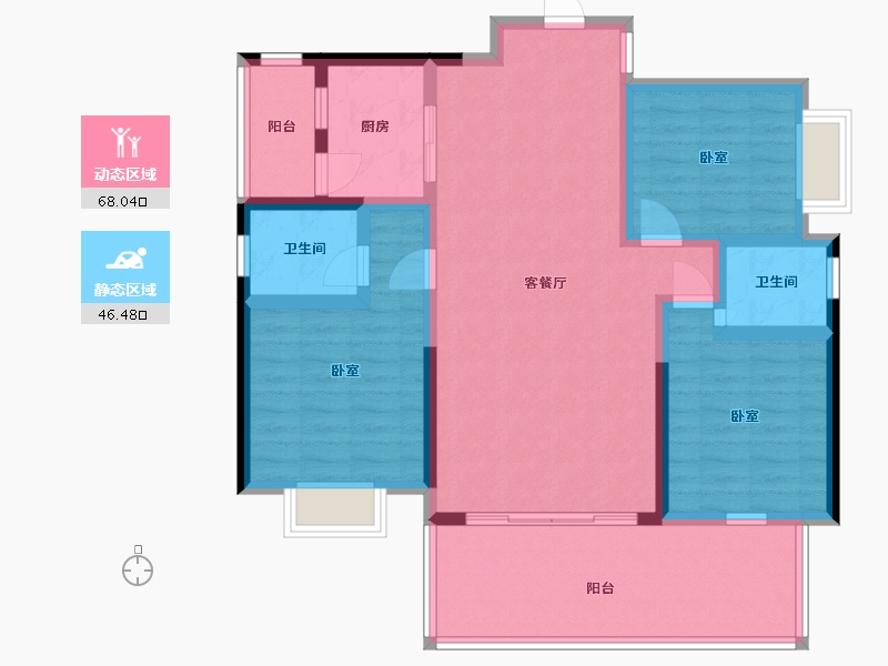 湖南省-邵阳市-懿品阁-101.78-户型库-动静分区