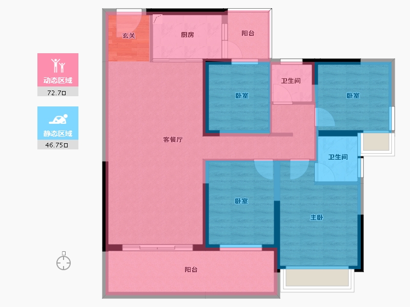 广东省-惠州市-御水龙庭-106.65-户型库-动静分区