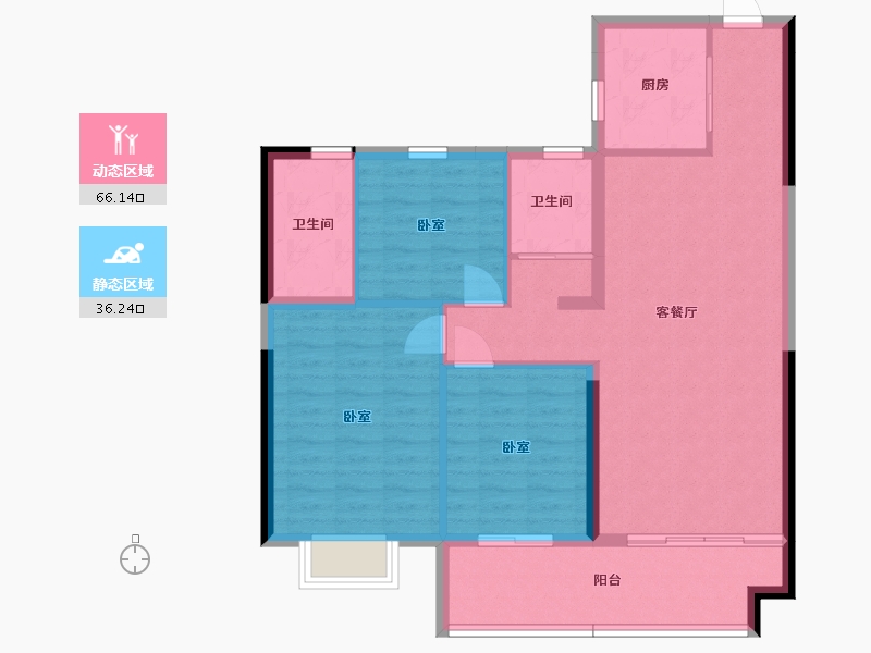 湖南省-衡阳市-华耀碧桂园·十里江湾-92.59-户型库-动静分区