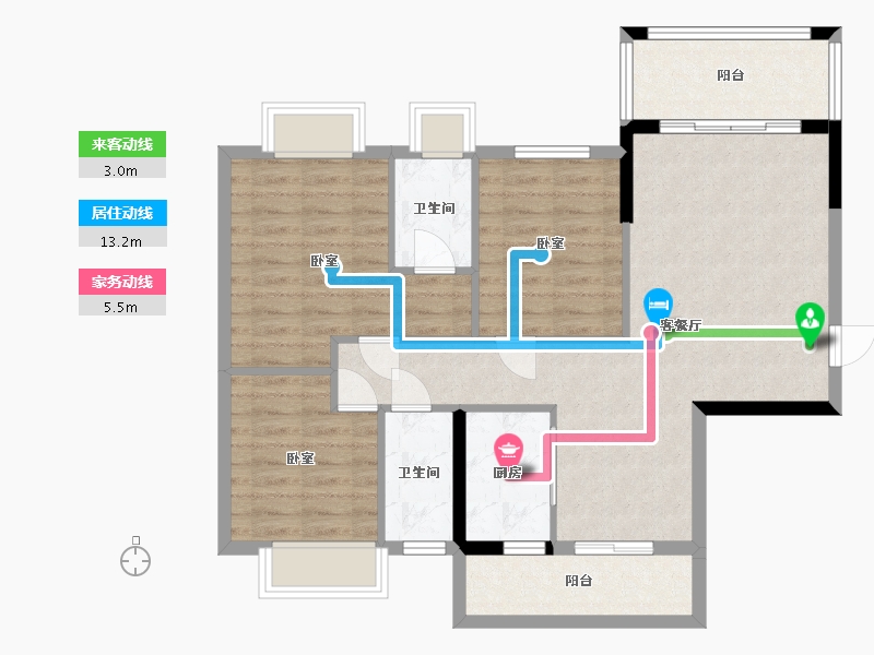 广东省-梅州市-合兴山水名都二期-87.84-户型库-动静线