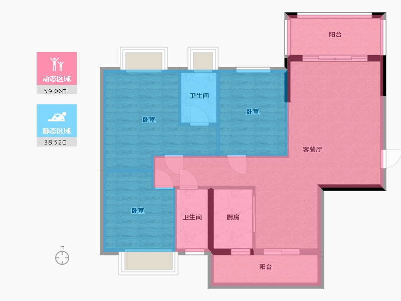 广东省-梅州市-合兴山水名都二期-87.84-户型库-动静分区