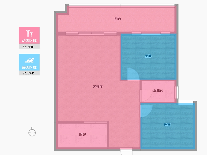 湖南省-怀化市-顺天学府花园-69.61-户型库-动静分区