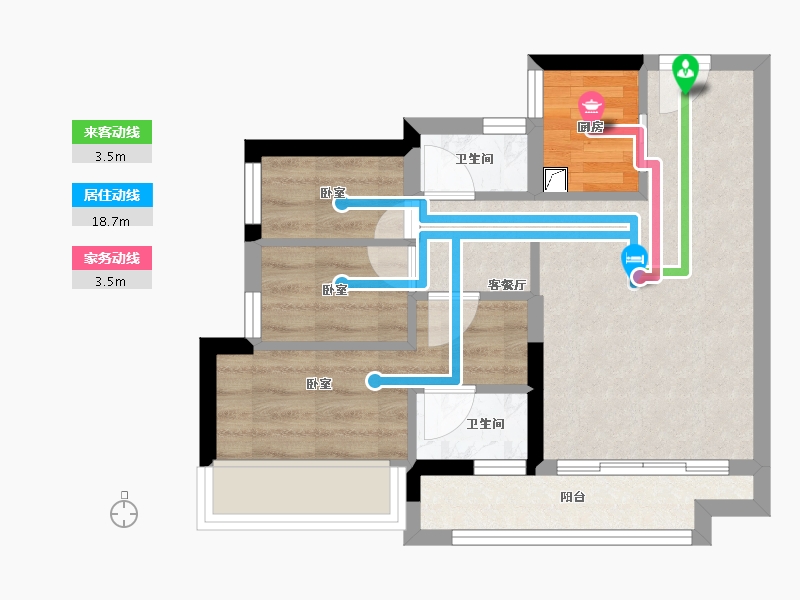 广东省-江门市-新会保利西海岸-43.80-户型库-动静线