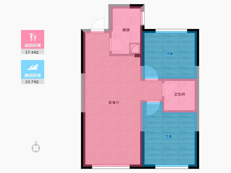 吉林省-长春市-融创洋浦壹號-50.98-户型库-动静分区