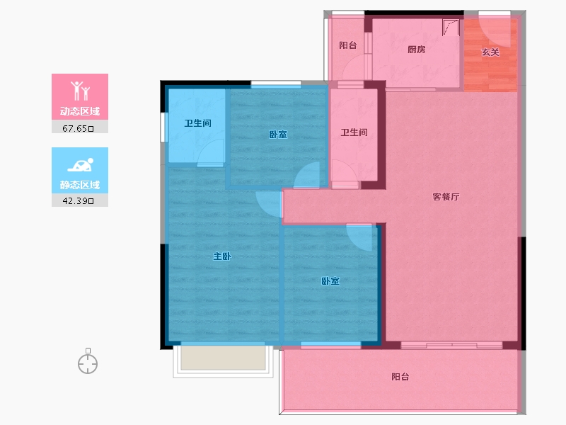 广东省-惠州市-御水龙庭-99.75-户型库-动静分区