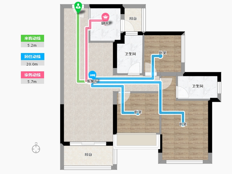 广东省-佛山市-龙光天曜-75.78-户型库-动静线