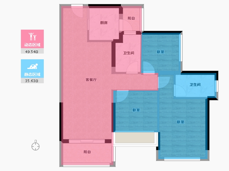 广东省-佛山市-龙光天曜-75.78-户型库-动静分区