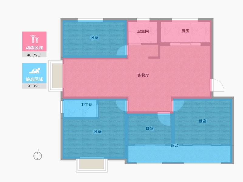 山东省-济宁市-济宁立国如意花园-98.00-户型库-动静分区