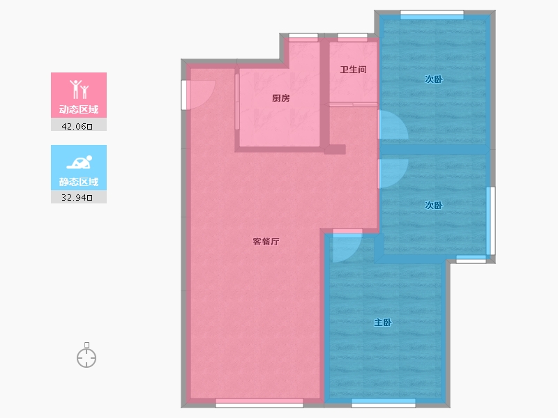 吉林省-长春市-融创洋浦壹號-66.80-户型库-动静分区