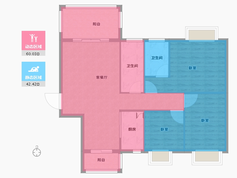 广东省-阳江市-浩大岭南新邨-93.52-户型库-动静分区