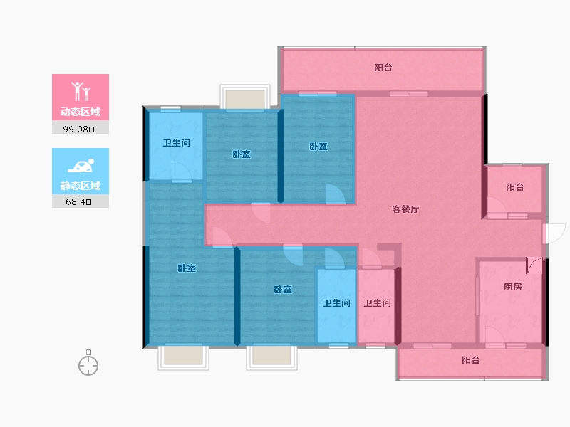 广东省-梅州市-飞翔云数码港-151.75-户型库-动静分区