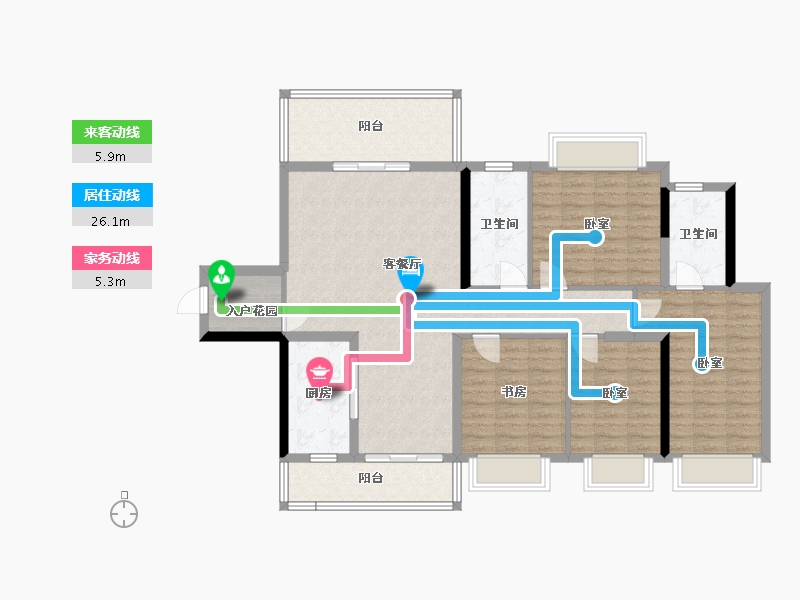 广东省-河源市-河源市商业中心|坚基·美丽城-120.05-户型库-动静线