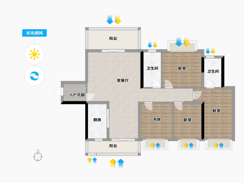 广东省-河源市-河源市商业中心|坚基·美丽城-120.05-户型库-采光通风