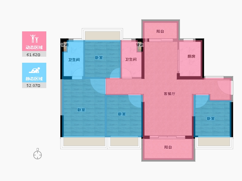 广东省-韶关市-碧桂园曲江府-103.00-户型库-动静分区