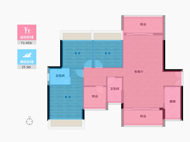 广东省-江门市-益丽龙湖-97.25-户型库-动静分区