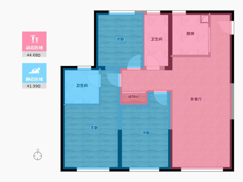 吉林省-长春市-融创洋浦壹號-76.58-户型库-动静分区