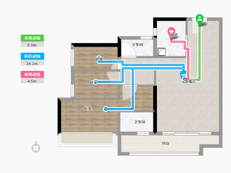 广东省-江门市-新会保利西海岸-85.00-户型库-动静线