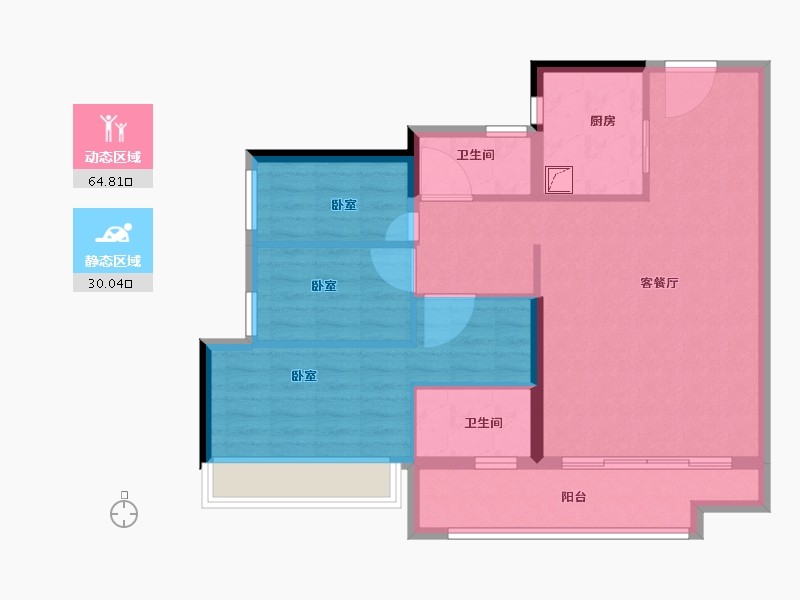 广东省-江门市-新会保利西海岸-85.00-户型库-动静分区