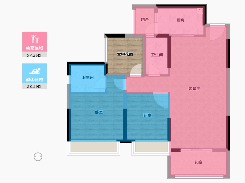 广东省-江门市-凤山水岸Ⅱ誉城-82.74-户型库-动静分区