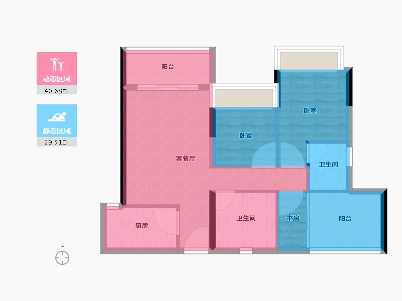 广东省-江门市-益丽龙湖-62.37-户型库-动静分区