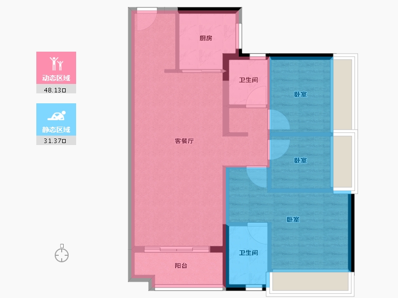 广东省-佛山市-美的鹭湖森林度假区-71.02-户型库-动静分区