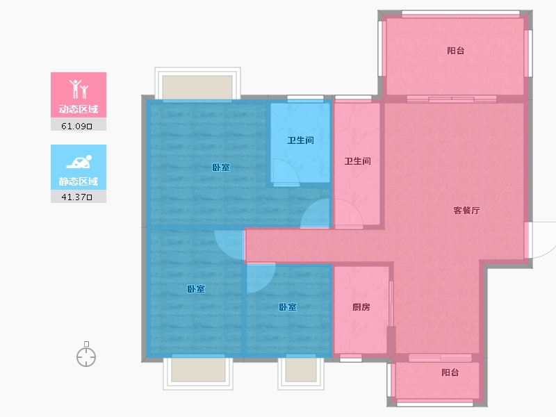 广东省-阳江市-浩大岭南新邨-93.39-户型库-动静分区