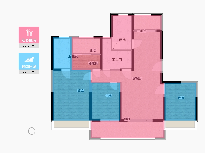 江苏省-镇江市-爱家·尚城-114.01-户型库-动静分区