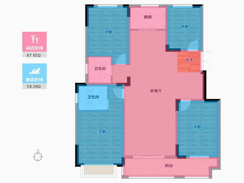 河南省-平顶山市-汝州祥诚公园首府-113.00-户型库-动静分区