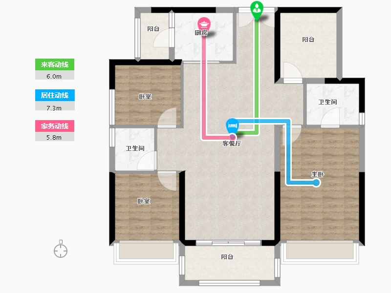 广东省-佛山市-中国铁建国际公馆-110.00-户型库-动静线