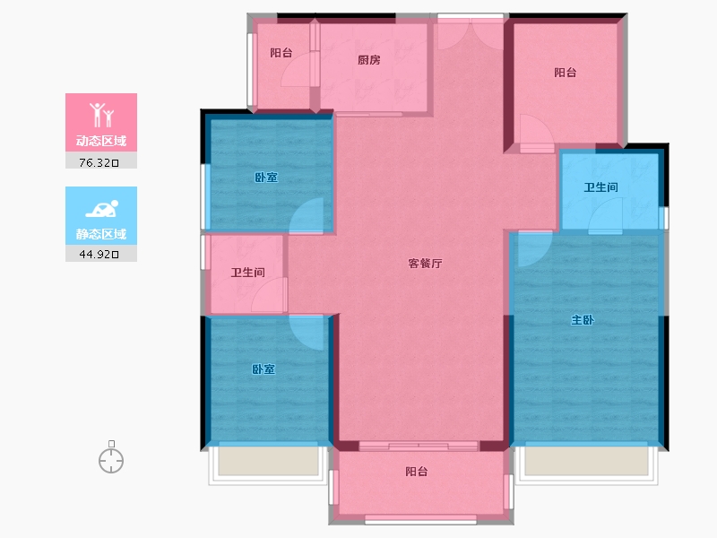 广东省-佛山市-中国铁建国际公馆-110.00-户型库-动静分区