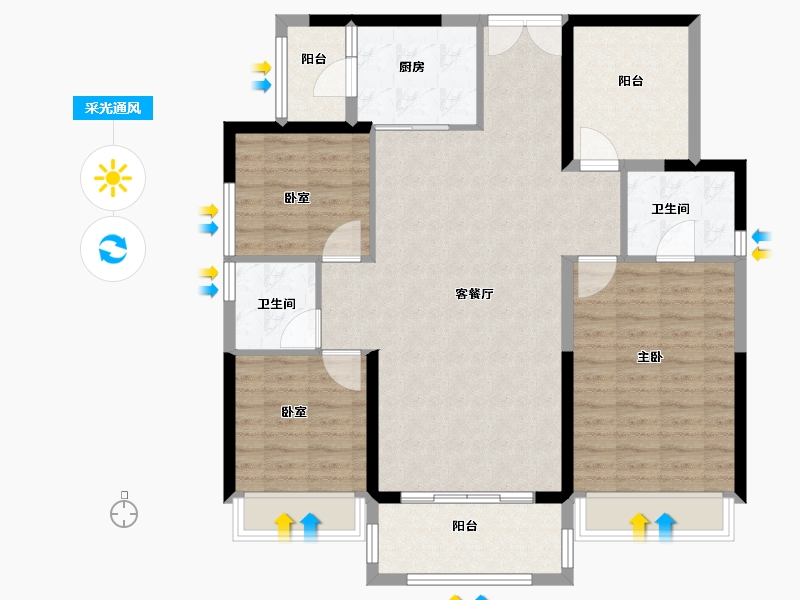 广东省-佛山市-中国铁建国际公馆-110.00-户型库-采光通风