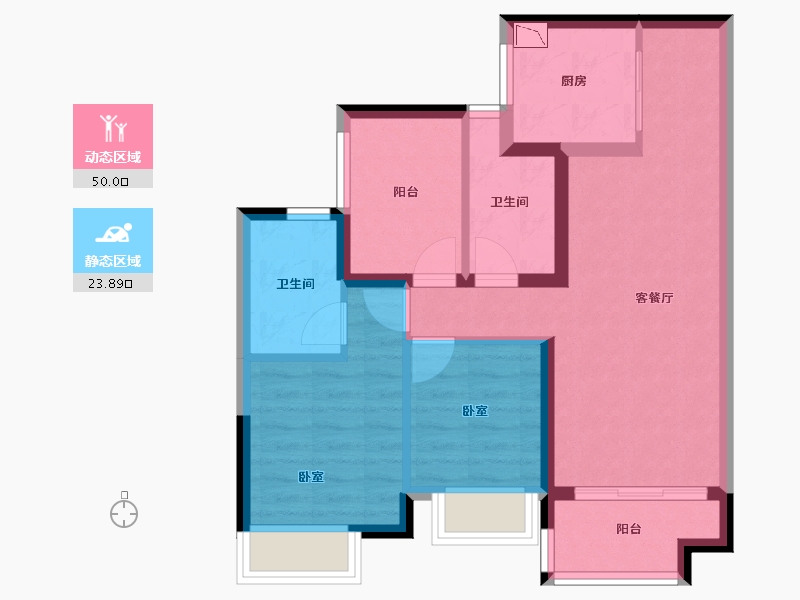 广东省-广州市-保利华侨城云禧-64.71-户型库-动静分区