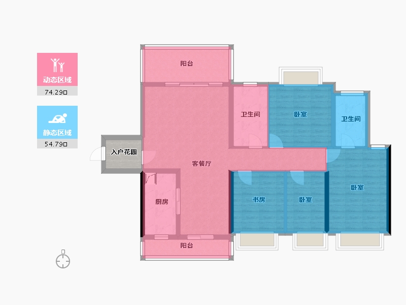 广东省-河源市-河源市商业中心|坚基·美丽城-119.12-户型库-动静分区