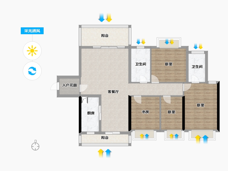 广东省-河源市-河源市商业中心|坚基·美丽城-119.12-户型库-采光通风