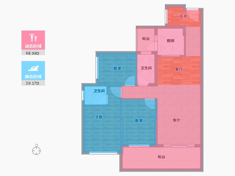 广东省-惠州市-隆生西江花园-97.30-户型库-动静分区