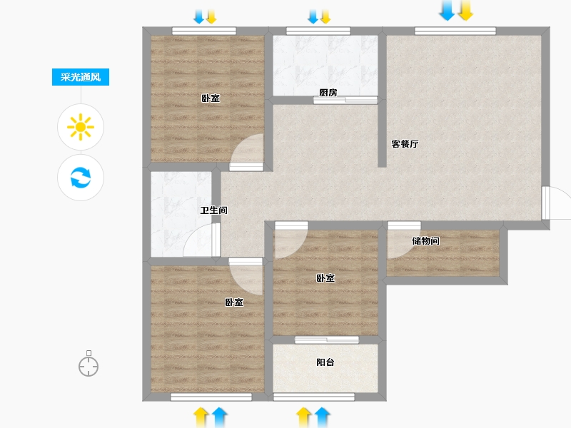 山东省-济宁市-金悦国际-97.00-户型库-采光通风