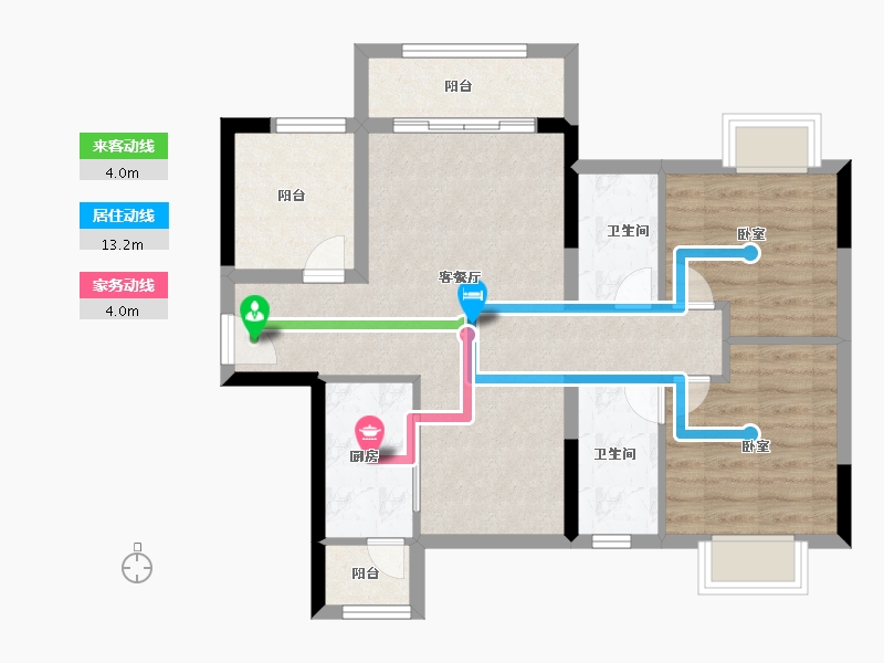 广东省-佛山市-中国铁建国际公馆-71.99-户型库-动静线