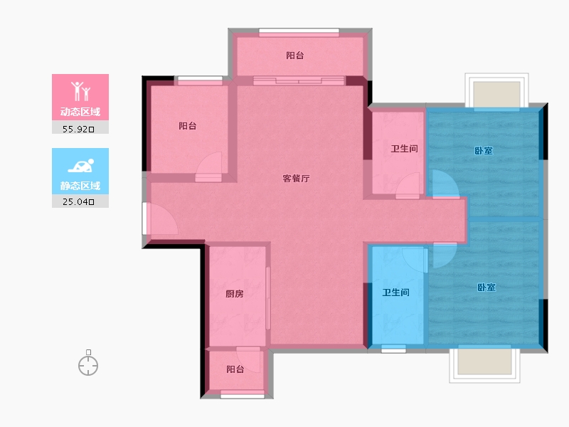 广东省-佛山市-中国铁建国际公馆-71.99-户型库-动静分区