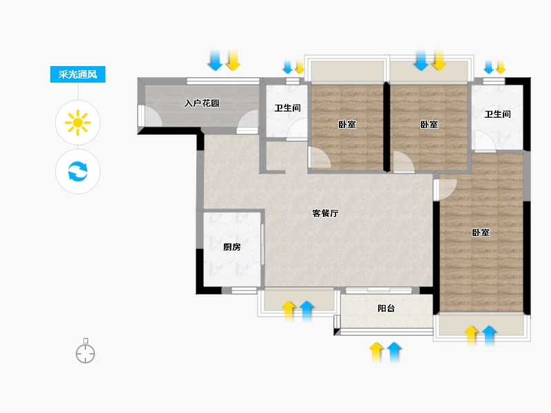 广东省-佛山市-美的鹭湖森林度假区-92.22-户型库-采光通风