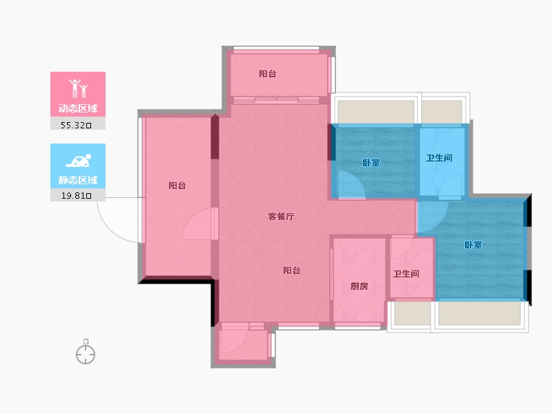 广东省-珠海市-优越温泉郡-67.18-户型库-动静分区