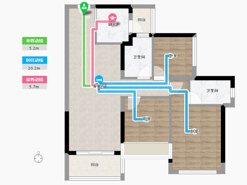 广东省-佛山市-龙光天曜-76.70-户型库-动静线